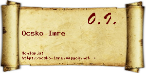 Ocsko Imre névjegykártya
